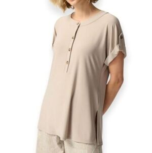 Joseph Ribkoff Beige Button-Down Blouse Sz.6 EUC.